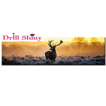 

Nordic elk series, 5d diamond embroidery landscape painting cross-stitch Mosaic diamond painting, dawn