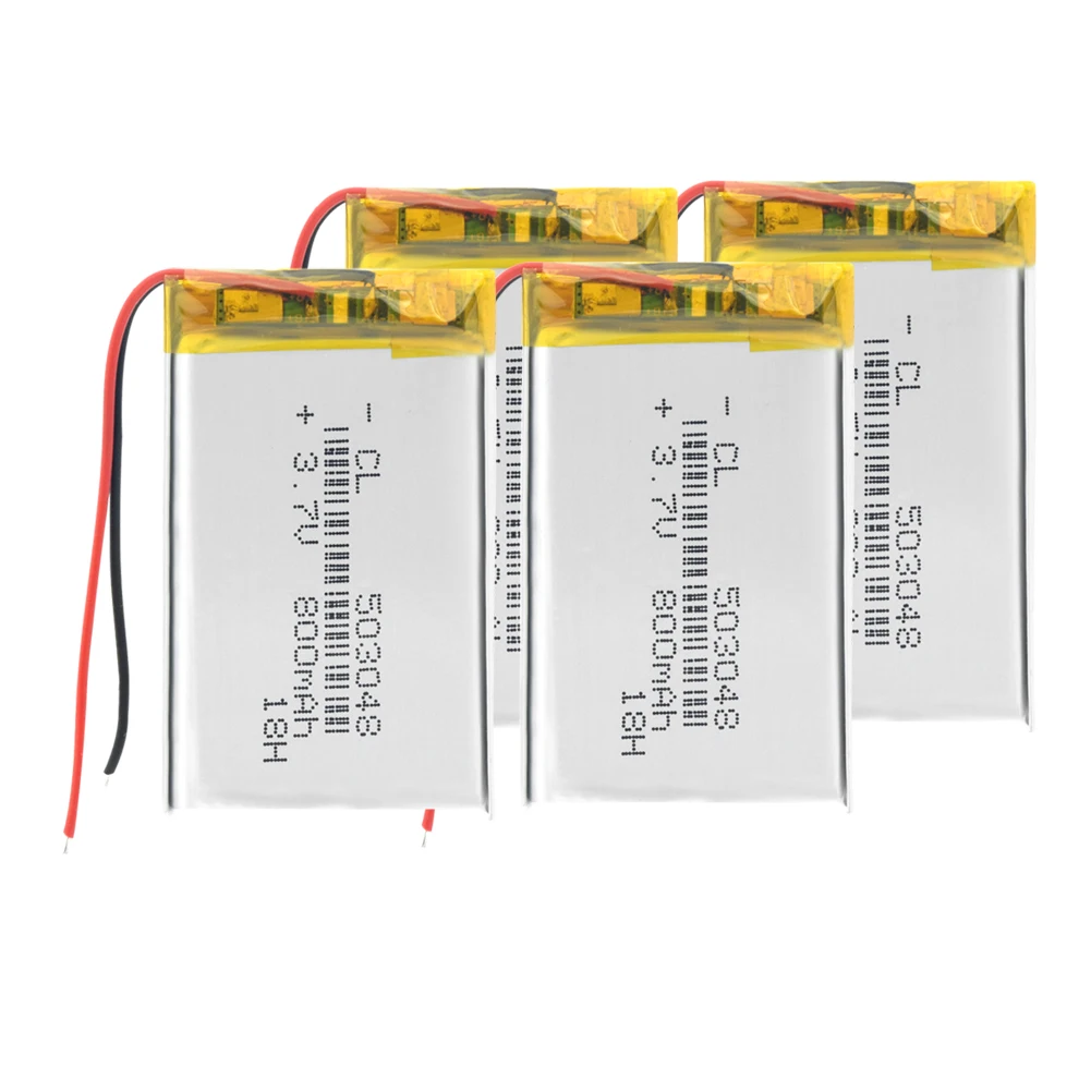 4 Pcs 800mAh 503048 Lipo ячеек перезаряжаемая батарея Lipo батарея литиевая Li-Po полимерная батарея для gps MP3 MP4 MP5 Bluetooth динамик - Цвет: 4 Pcs