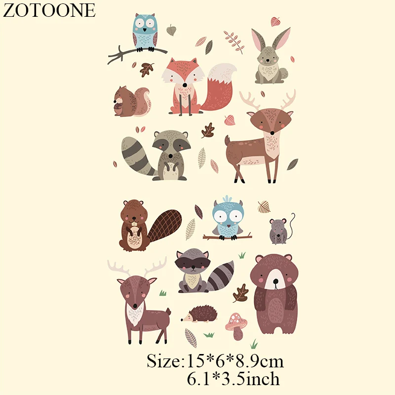 265 ZOTOONE милые животные набор железа на теплопередачи патчи для детей Одежда Бабочка DIY полосы аппликация на футболку на заказ стикер E - Цвет: 265