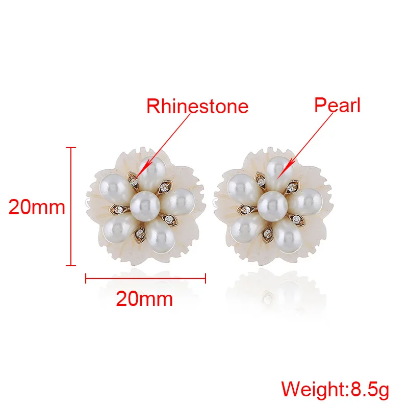 Fashion Mother of Pearl MOP White Shell Stone Wired Flower Dangle Earrings