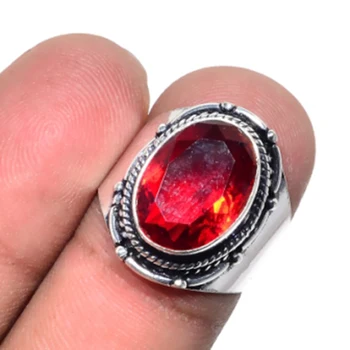

Garnets Ring Silver Overlay over Copper , Size: 6.5, R5018