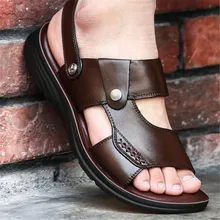 Мужские сандалии натуральный спилок, кожа, мужская пляжная обувь, брендовая мужская повседневная обувь, мужские шлепанцы, кроссовки, летняя обувь, Вьетнамки