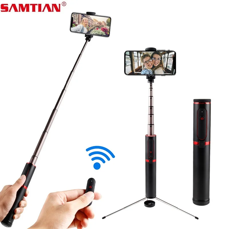 

SAMTIAN 3 in 1 Wireless Bluetooth Selfie Stick Tripod Fold Handheld Monopod 360 Rotation Phone Stand For Mobile Photo Smartphone
