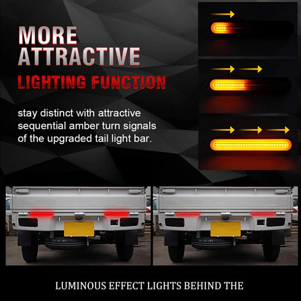 LEEPEE 12/24V Turn Indicator LED ATV Truck Trailer Lights Stop Flowing Turn Signal Brake Lamp 2Pcs Car Rear Tail Light
