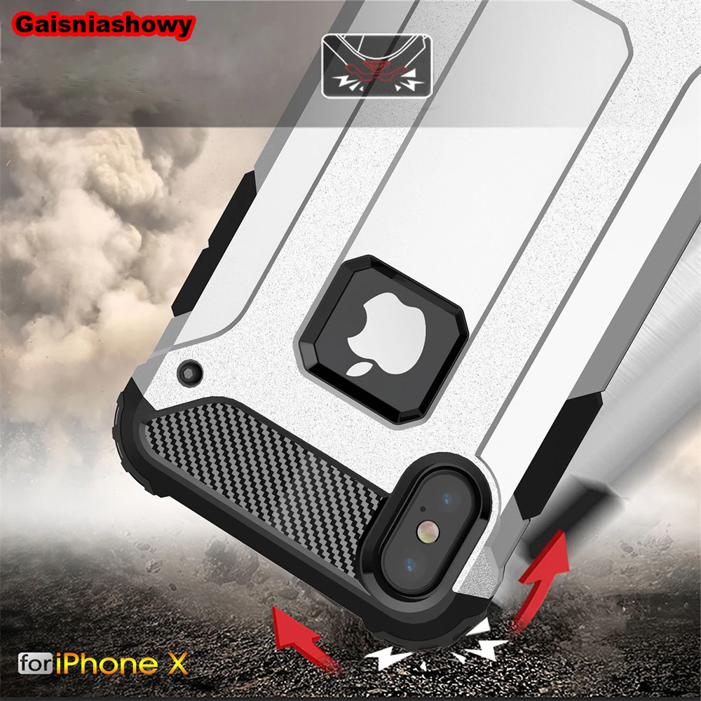 

10 Pcs Shockproof Armor Case For iPhone 6 6s 7 8 Plus 5 5s SE Hard PC Silicone Case For iPhone XR X XS Max Phone Case Cover