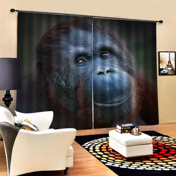 

Customized size Luxury Blackout 3D Window Curtains For Living Room animal lion curtains for children room custom curtain