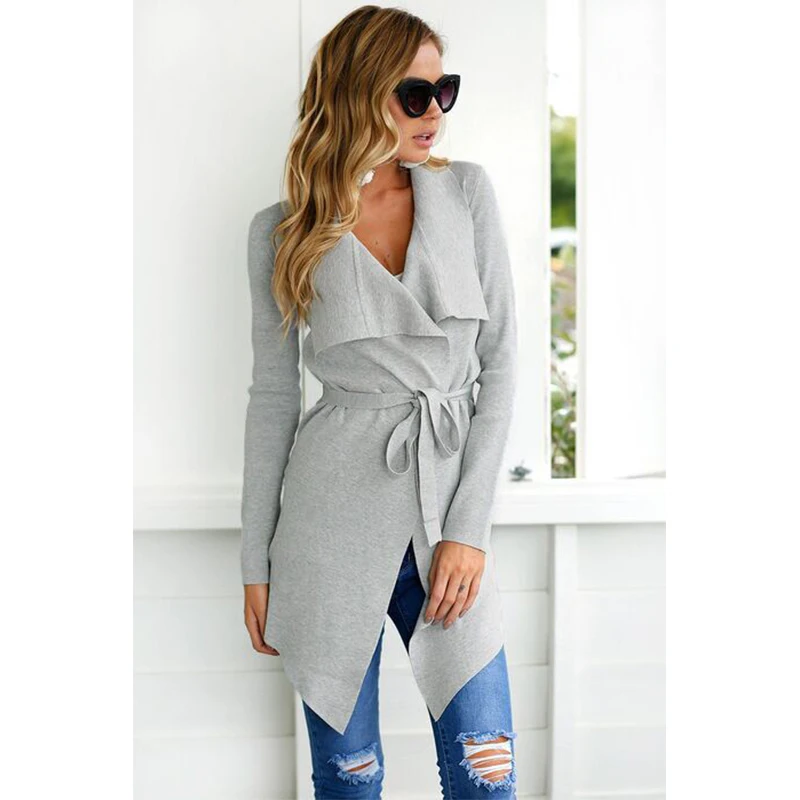 

Turn-down Collar Jackets For Women Autumn Winter Fashion ASymmetric Length Coats and Jackets Women Solid Color Female Clothing