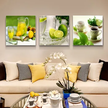 

DIY Diamond Painting Cross Stitch Kit Full Diamond Embroidery 5D Square Diamond Mosaic Home Decor lemon cup triptych 3pcs HD001