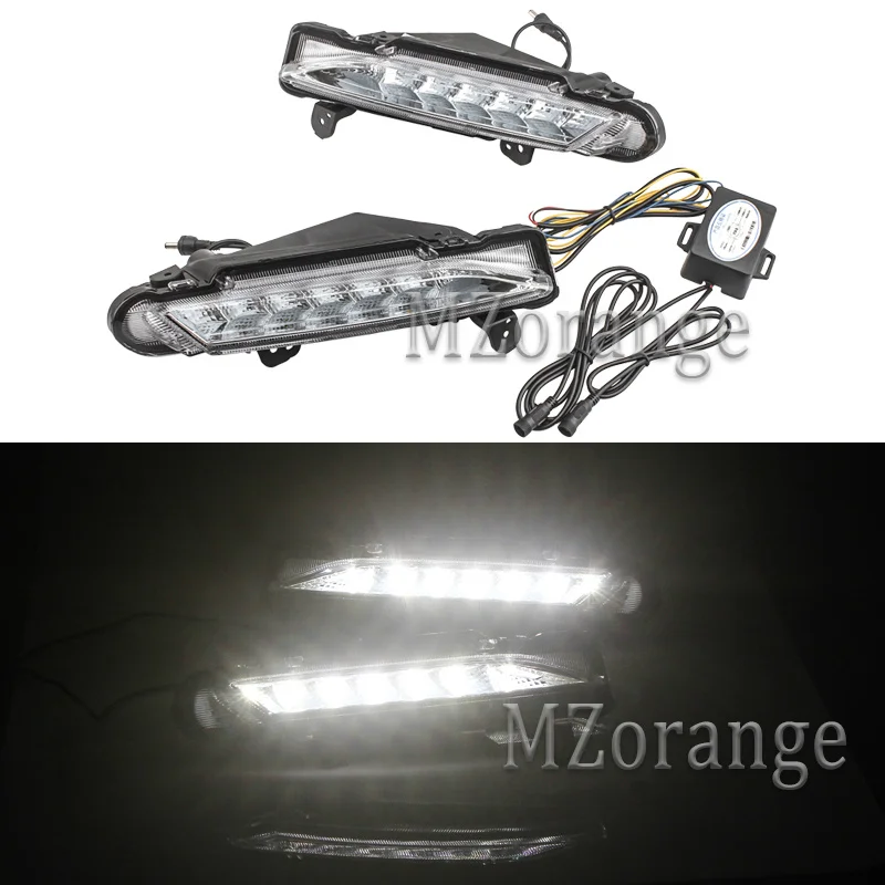 Only white Фары для Toyota Yaris- 2 шт светодиодный Drl дневные ходовые огни Поворотная сигнальная лампа желтый белый жгут дневной свет - Цвет: Only white