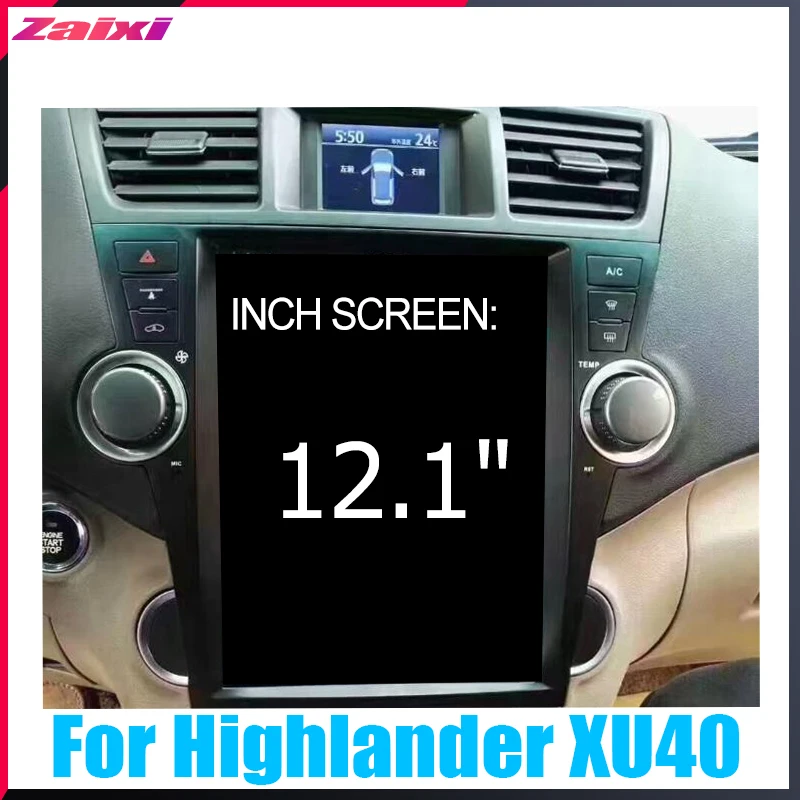 Discount ZaiXi Android Car Multimedia GPS For Toyota Highlander XU40 2008~2013 Radio vertical screen tesla screen Radio Video USB DAB+ 1
