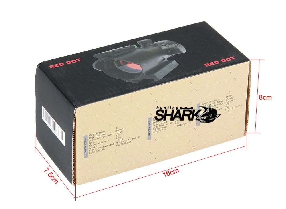 FLY SHARK Тактический 5MOA точка размер ИК подсветка Красный точка прицел для охоты HS2-0112