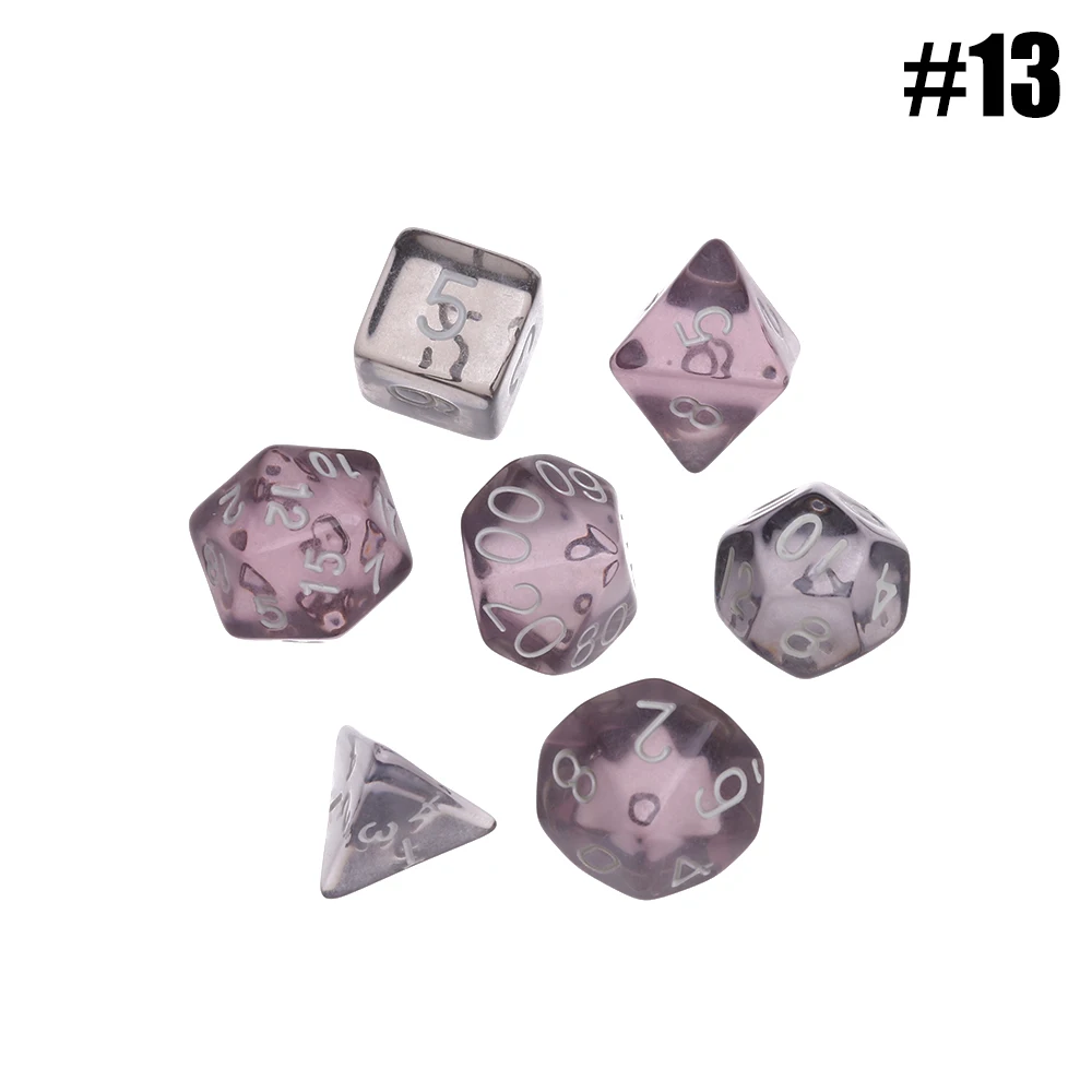 7 шт./компл. Набор кубиков D4, D6, D8, D10, D10%, D12, D20 27 случайный Цвета различных Цвет игр аксессуары для Настольная игра