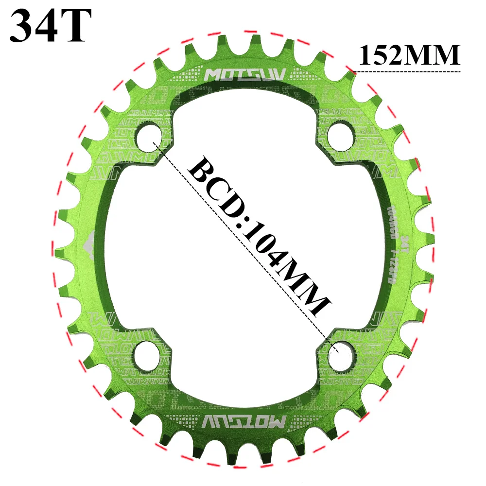 MOTSUV овальная узкая широкая цепь MTB горный велосипед 104BCD 32T 34T 36T 38T шатун зубная пластина части 104 BCD