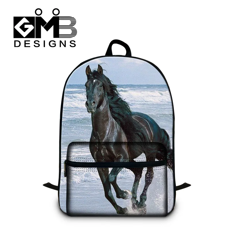 Stylish Horse 3D printing school backpacks for boys fashion animal