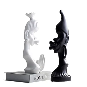 

simple ceramic black and white characters figurine home decor crafts porcelain people handicrafts ornaments couple furnishings