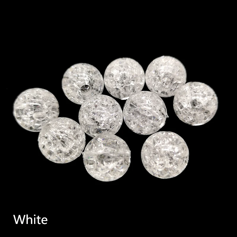 10pcs 12mm Round Crackle Beads Loose Spacer Acrylic Beads For Jewelry Making Necklaces Bracelets DIY 
