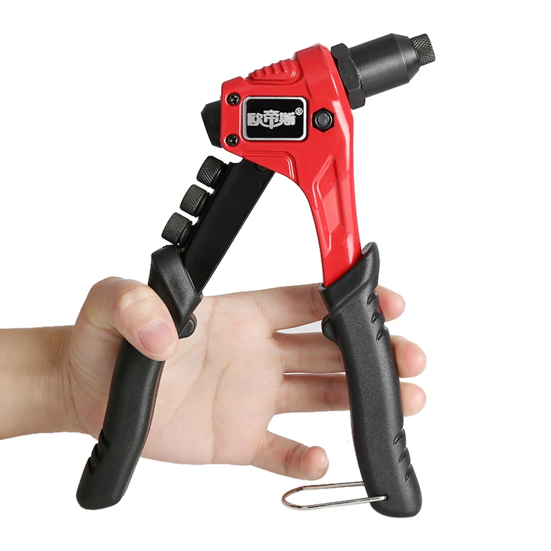Rivets Gun 8" (200MM) Single Hand Blind Rivet guns Manual Riveting Tool Hand Heavy Hand Tool Manual Mandrels one-hand operation