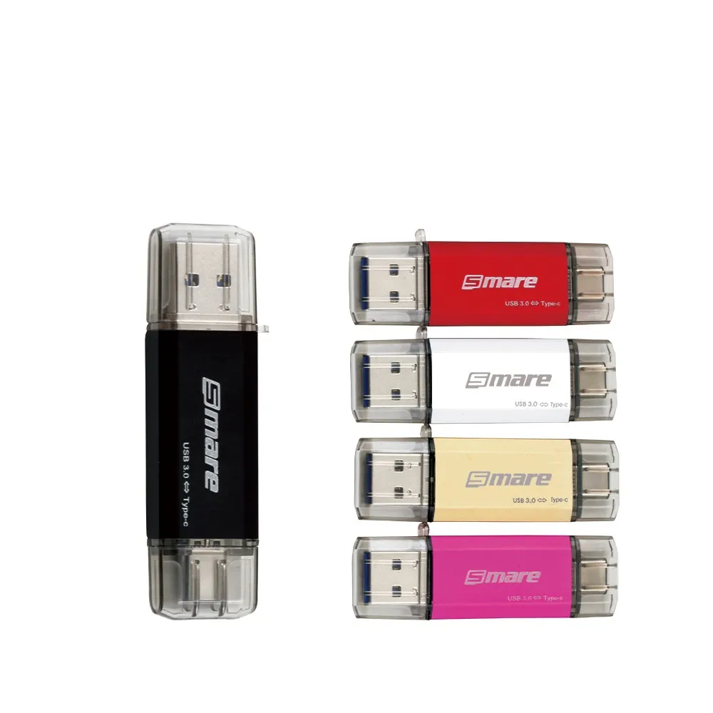 Smare Тип-C OTG USB 3,0 Flash Drive 64 ГБ 32 ГБ 16 ГБ накопитель смартфон памяти мини USB Stick Тип-C 3,1 двойной разъем