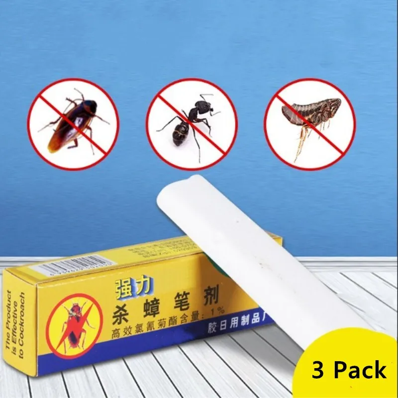 

3Pcs Cockroach Chalk Cockroach Killing Bait Powder Roach Croton Bug Magic Chalk Ant Cheopis Insect Killer Pest Control