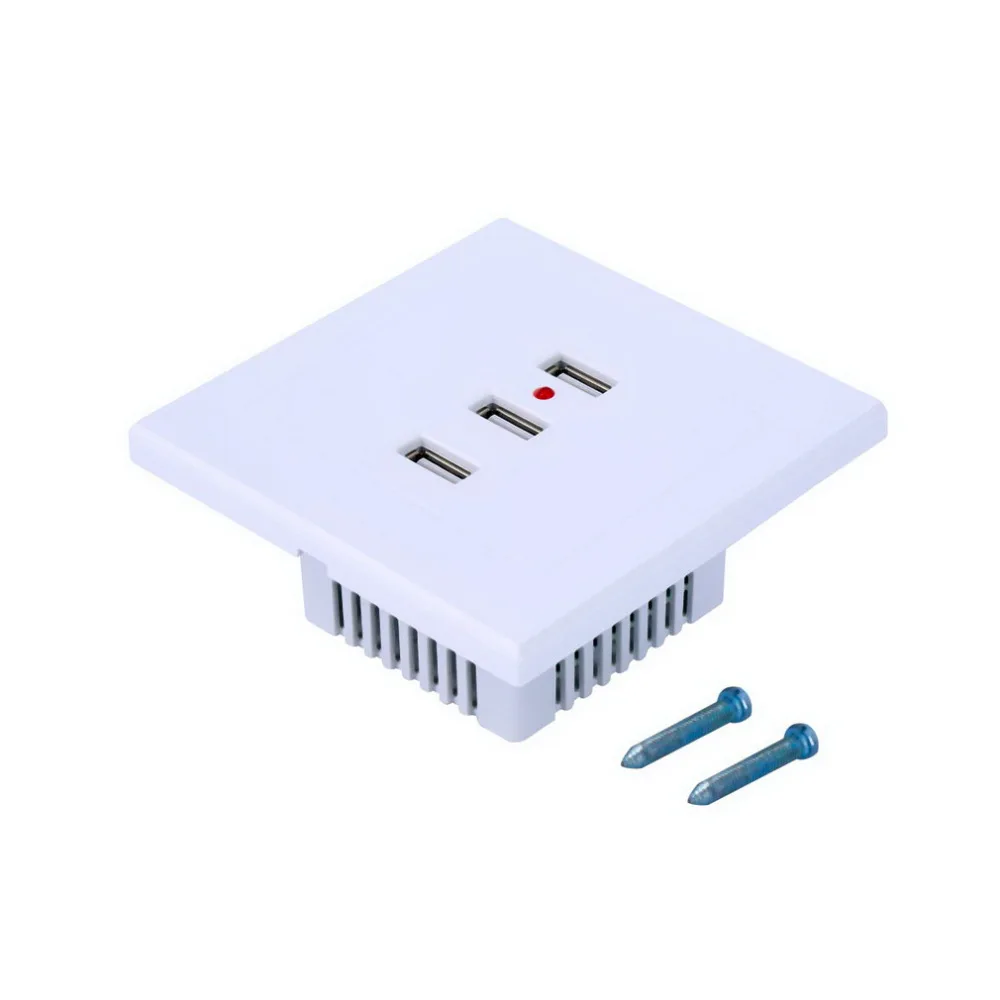 NEW Home Useful 3 Port USB Smart Power Charger Socket 220V To 5V For Cell Phone PC Wholesalein