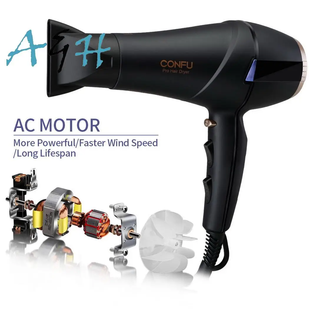 

Professional Hot and Cold Negative Ionic Light Indicator Appliances 18.5m/s Fast Drying 2.53m Hair Dryer Yes