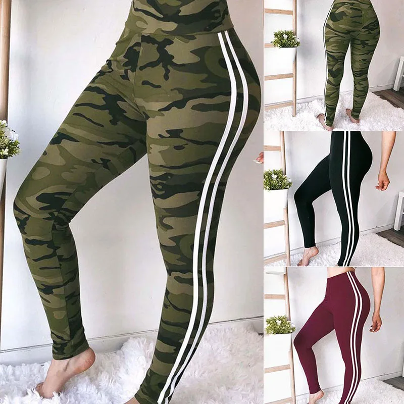 Новое поступление женские спортивные штаны для фитнеса сексуальные камуфляжные