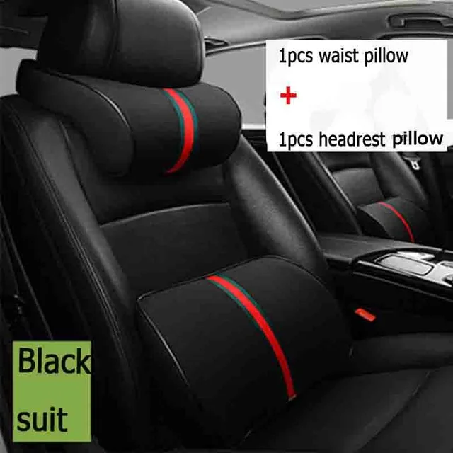 Автомобиль Шея Подушка сидение Поддержка подголовник для Volkswagen VW Polo Golf 4 7 6 Passat B5 B6 СС Tiguan Bora peugeot 308 206 307 407 2008 - Название цвета: One Set Black