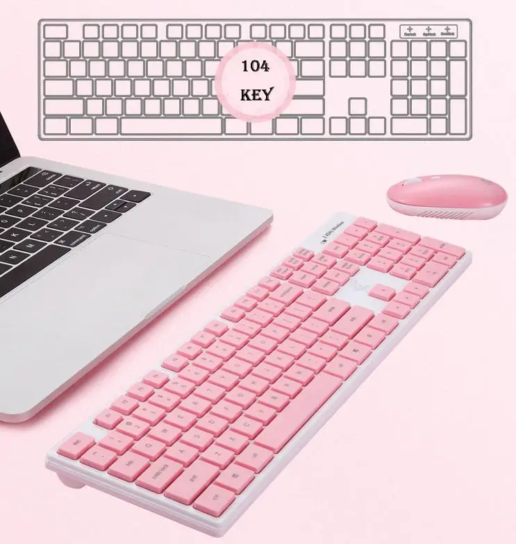 

Kuulee Wireless Keyboard Mouse Combo Portable Mobile Silent Optical Mouse for PC Desktop