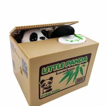 

Stealing money panda piggy bank Panda kitten stealing money box toy automatic piggy bank Student gift Money box c