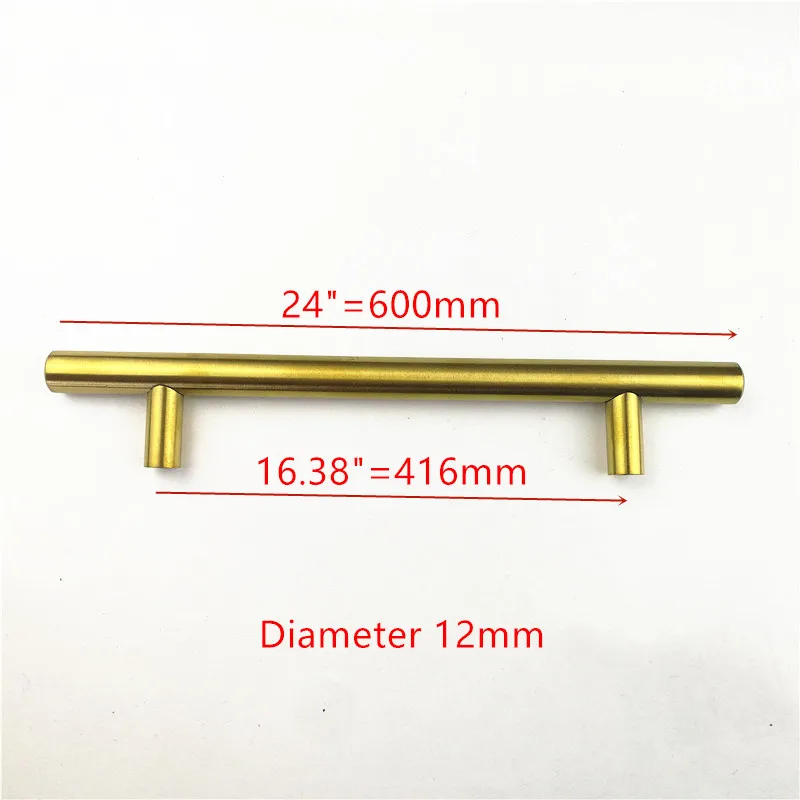Diameter 12mm Hole Spacing 416mm Gold Handle Stainless Steel