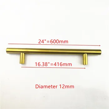 diameter 12mm hole spacing 416mm Gold handle Stainless Steel Kitchen Cabinet Door Handle Drawer Pulls Cupboard Knobs