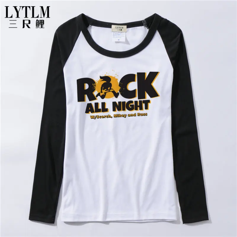 LYTLM в Корейском стиле Harajuku Стиль студент Футболка Rock одежда Для женщин мода