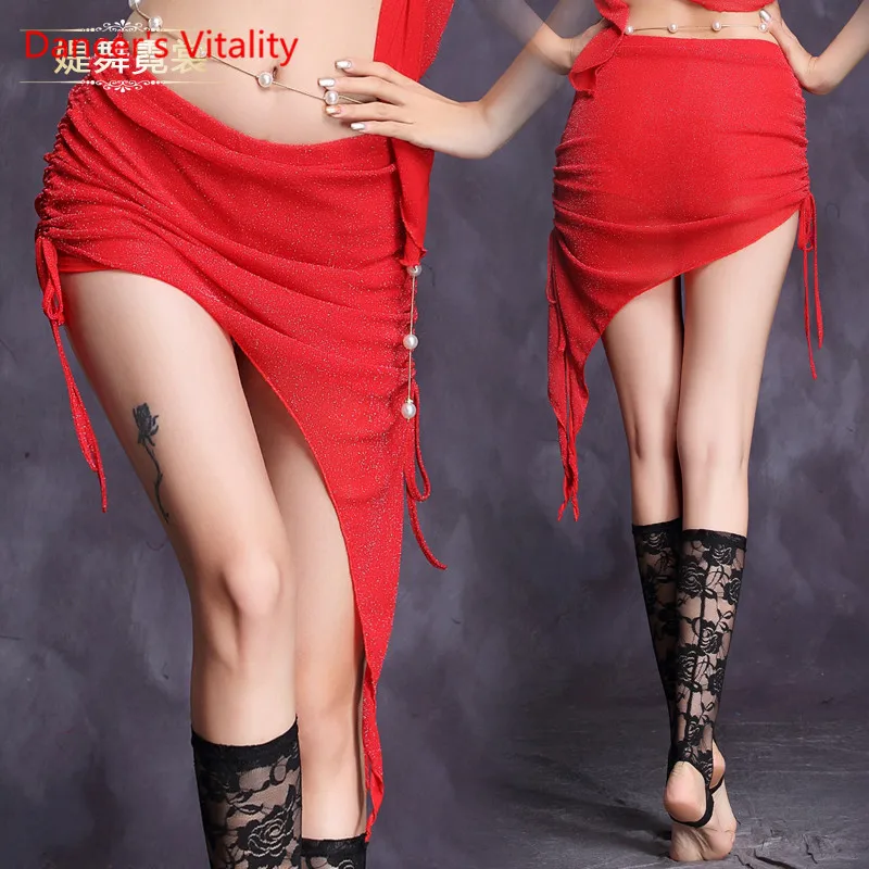 2018 New Belly Dancing Performance Hip Scarf Belt Mesh Wave Tassel Dance Skirt 6 Colors skirt | Тематическая одежда и