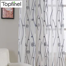 Topfinel природные вышитые занавески для гостиной Спальни элегантный пряжи шторы вышивка белая вуаль шторы Панель Высококачественный тюль для окна