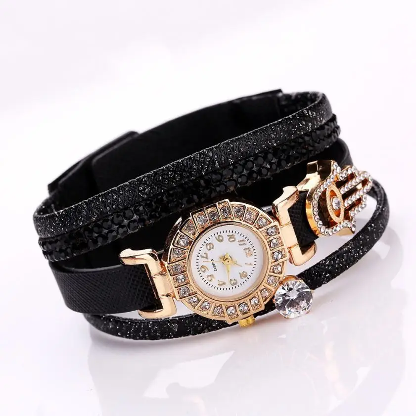 Quartz Wristwatches Montre Femme Simple Crystal Stainless Steel Watch