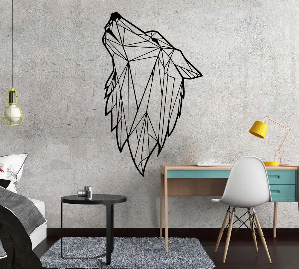 Detail Feedback Questions About Nordic Style Art Geometric Wolf Nordic Style Art Geometric Wolf Vinyl Wall Sticker For Living Room Decoration Bedroom Decor Decal