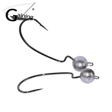 12 шт. рукоятки привести джиг-головки колючей крюк 3,5 г 5 г 7 г колючей крюк мягкие приманки отсадки червь шад молния рыболовные Крючки Аксессуары