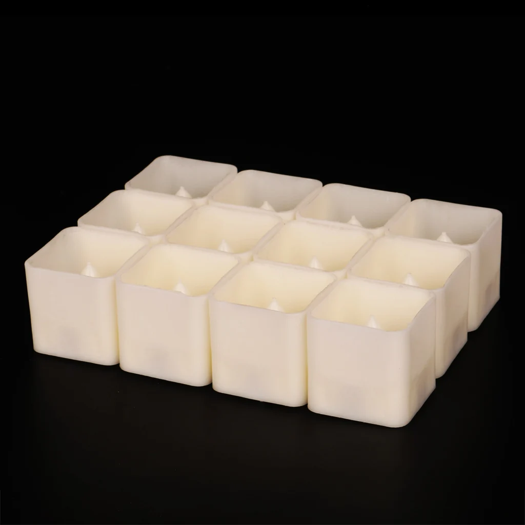 Baoblaze Cube Shaped Flameless Votive Candle Flickering Tea Light Battery Candle with On/Off Swtich for Wedding Decor