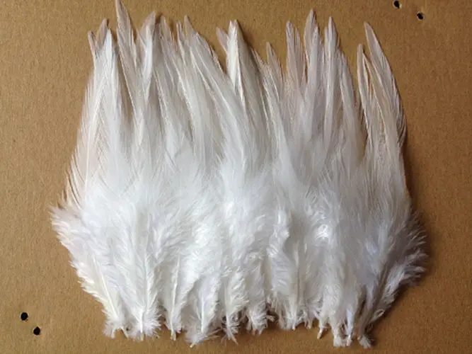 Buy Pretty! White 50pcs high quality chicken feathers