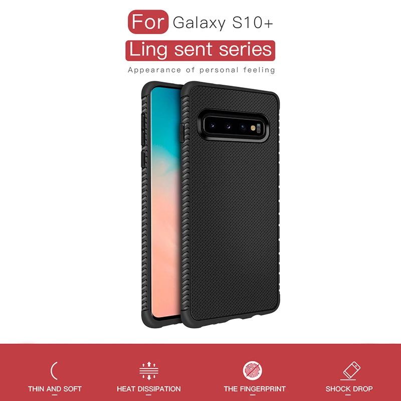 

CASPTM New Non-slip Case for Samsung Galaxy S10 Plus S10e S10 Silicone Cover Cases for Samsung S10 E S10+ Matte Back Phone Shell