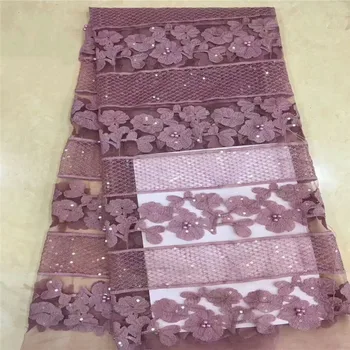 

African Lace Fabric 2019 3D Embroidered Nigerian Laces Fabric High Quality French Tulle Lace Fabric For Women dress dp81-48
