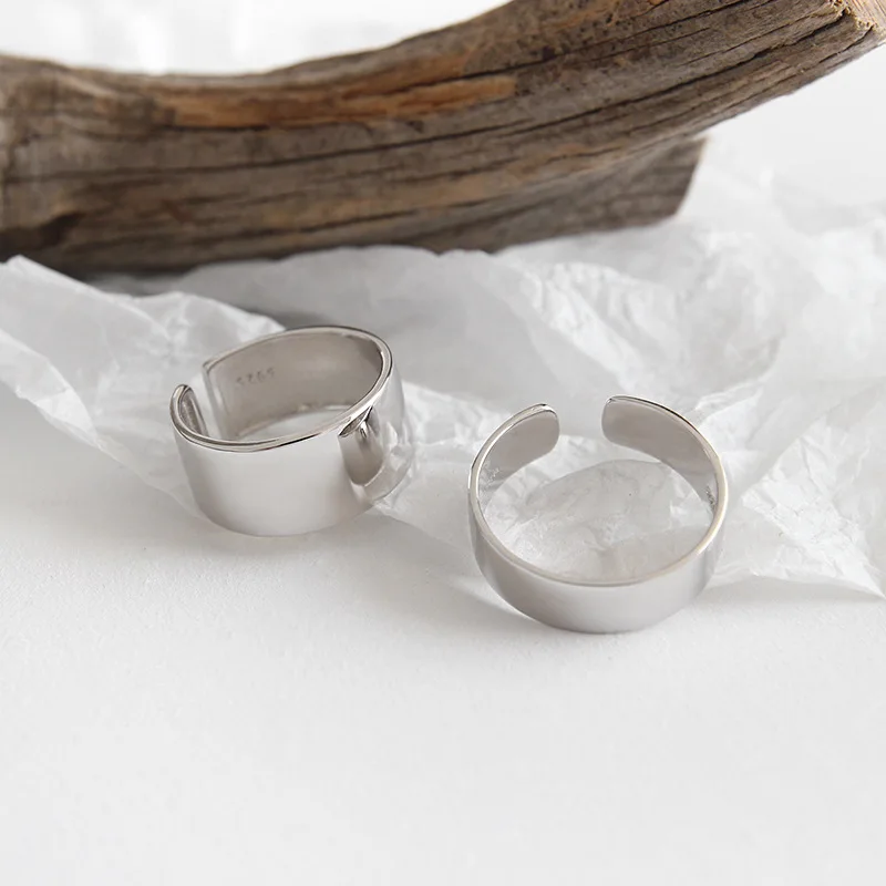 Настоящее чистое кольцо из стерлингового серебра 925 минималистичное простое гладкое глянцевое кольцо тонкое маленькое кольцо для женщин
