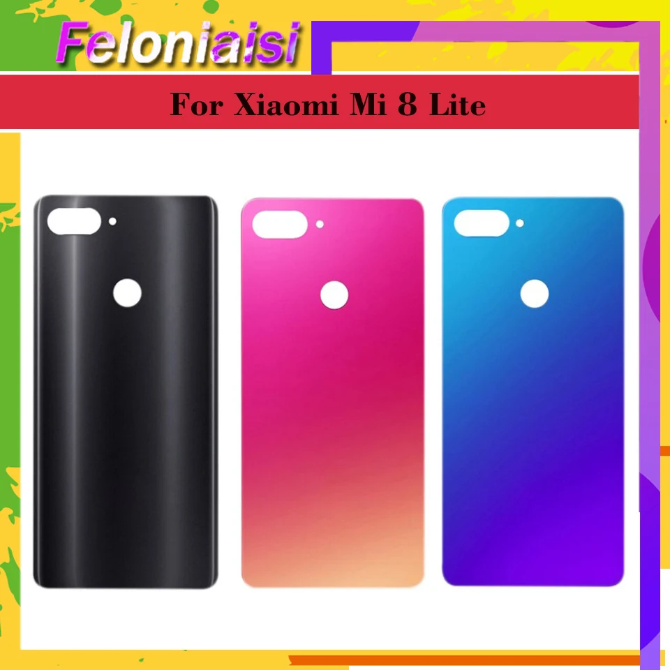 Для Xiaomi mi 8 Lite mi 8 lite Задняя крышка батареи задняя дверь корпус боковой ключ Замена Запасных Частей Замена