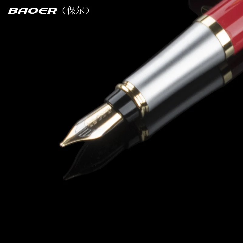 Baoer самопишущее перо Канцелярия офисные школьные канцелярские принадлежности Металлический Золотой зажим роскошные ручки caneta 801