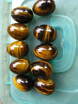 

10 TIGER EYE EGG CRYSTAL GEMSTONE MINERAL NEW AGE REIKI WICCA PAGAN
