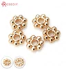 20 piezas 4 MM 6 MM 7 MM 24 K oro champán Color plateado pulseras de latón flor espaciador granos de alta calidad de accesorios de joyería Diy ► Foto 1/6