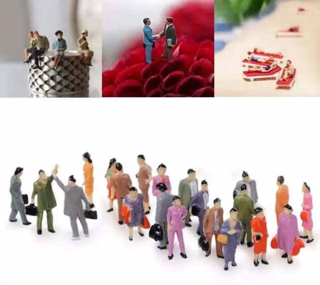

100pcs/lot 1:100 Building Layout Model People Train HO Scale Painted Figure Passenger 1.8cm