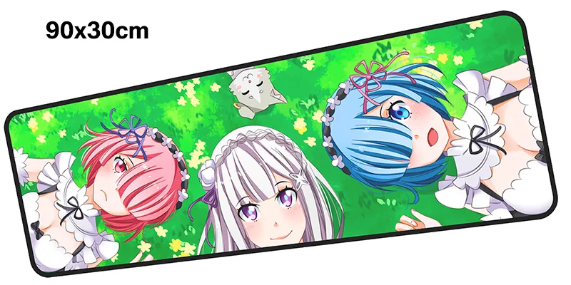 Re zero pad мышь computador игровая мышь pad 900x300X2 мм padmouse большой профессиональный Коврик Для Мыши Эргономичный гаджет офисные настольные коврики - Цвет: Size 900x300X2MM