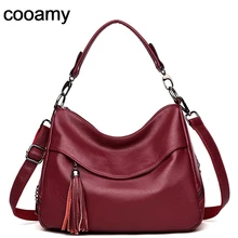 Модная вместительная женская сумка из искусственной кожи с кисточками, женская сумка на плечо, Женская вместительная Повседневная Сумка-тоут, Сумки для дам