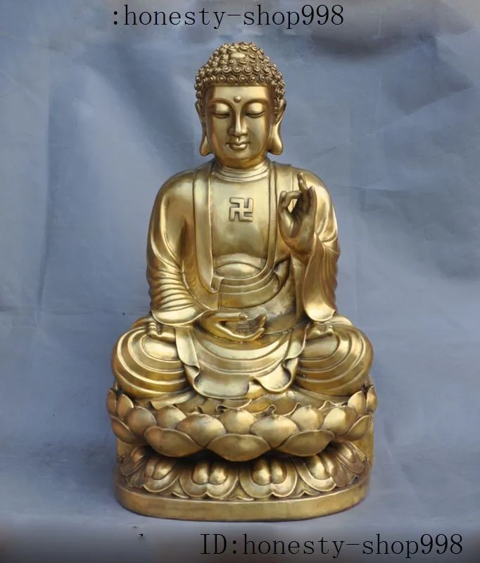 

Christmas 23"Huge Tibet buddhism Pure Brass sakyamuni Shakyamuni Tathagata buddha statue Halloween